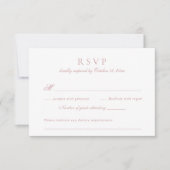 Moderne Elegante Script Roze Roze Trouw-RSVP Kaart (Voorkant)