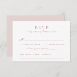 Moderne Elegante Script Roze Roze Trouw-RSVP Kaart