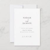 Moderne Elegante Script Rustieke Minimaal Foto Bru Save The Date (Achterkant)