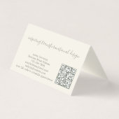 Moderne Elegante Script Sage QR Code Professioneel Kaart (Achterkant)