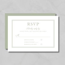 Moderne Elegante Script Salie Groene Trouw RSVP Ka