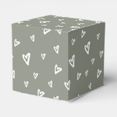 Moderne Elegante Script Saliegroen Baby Shower Bedankdoosjes (Achterkant)