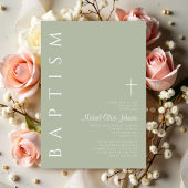 Moderne Elegante Script Saliegroen Doop Kaart