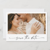 Moderne Elegante Script Save the Date Kaart (Voorkant)