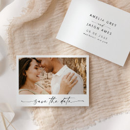 Moderne Elegante Script Save the Date Kaart