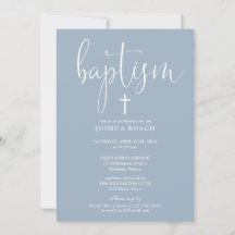 Moderne Elegante Script Stof Blauw Doop