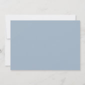 Moderne Elegante Script Stof Blauw Foto Huwelijk Kaart (Achterkant)
