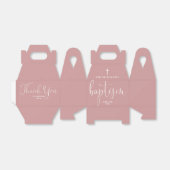 Moderne Elegante Script Stof Roze Roze Doop Bedankdoosjes (Uitgevouwen)