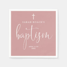 Moderne Elegante Script Stof Roze Roze Doop