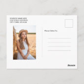 Moderne Elegante Script Teal & Goud | 2 Foto Grad Briefkaart (Achterkant)