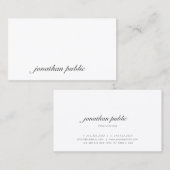 Moderne Elegante Script Tekst Eenvoudige Professio Visitekaartje (Voorkant / Achterkant)