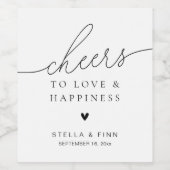 Moderne Elegante Script Trouw Geschenk Wijn Etiket (Enkel label)