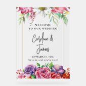 Moderne Elegante Script Trouw Welkom Acryl Bord (Voorkant)
