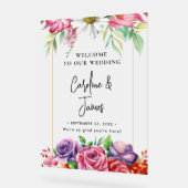 Moderne Elegante Script Trouw Welkom Acryl Bord (Hoek)