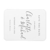 Moderne Elegante Script Trouwkaart Save the Date Magneet (Horizontaal)