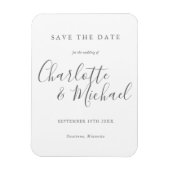 Moderne Elegante Script Trouwkaart Save the Date Magneet (Verticaal)