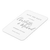 Moderne Elegante Script Trouwkaart Save the Date Magneet (Linkerzijde)