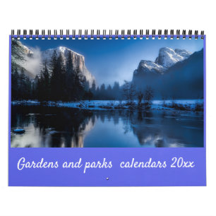 Moderne Elegante Script Tuinen en Parken 20xx Kalender