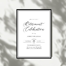 Moderne Elegante Script Uitdienstviering Feestelij Kaart
