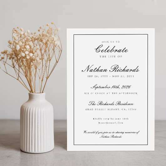 Moderne Elegante Script Viering van het Leven Kaart