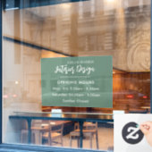 Moderne Elegante Script Zakelijke openingstijden Raamsticker (Cafe Raam)