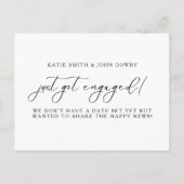 Moderne Elegante Script Ze Zei Ja Foto Aankondigingskaart (Achterkant)