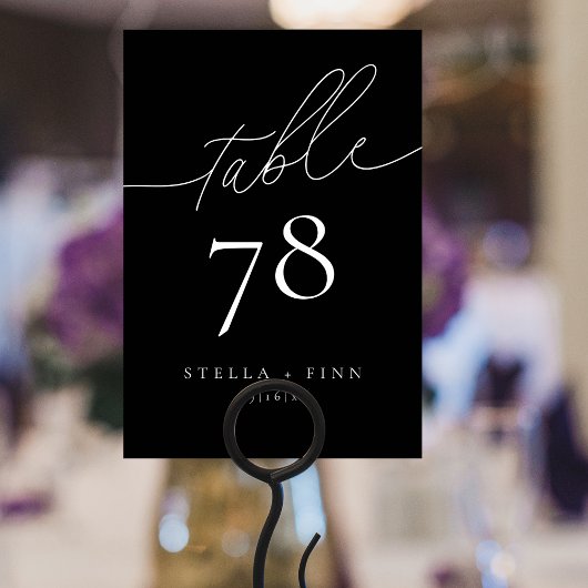 Moderne Elegante Script Zwart Bruiloft Kaart