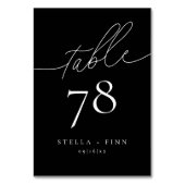 Moderne Elegante Script Zwart Bruiloft Kaart (Voorkant)