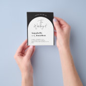 moderne elegante script zwart-wit boog bruiloft flyer (Hand)