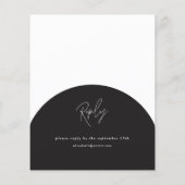 moderne elegante script zwart-wit boog bruiloft flyer (Achterkant)