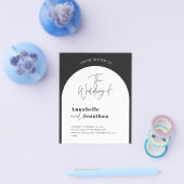moderne elegante script zwart-wit boog bruiloft flyer (Enkel)