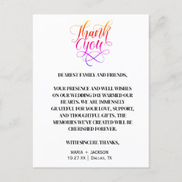 Moderne Elegante Script Zwart Wit Huwelijk  Briefkaart