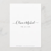 Moderne, elegante scriptbruiloft informatiekaartje (Achterkant)
