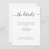 Moderne, elegante scriptbruiloft informatiekaartje (Voorkant / Achterkant)