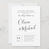 Moderne, elegante scriptbruiloft kaart (Voorkant)