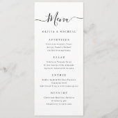 Moderne, elegante scriptbruiloft menu (Voorkant)