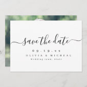 Moderne, elegante scriptbruiloft, sla de datum op save the date (Voorkant / Achterkant)