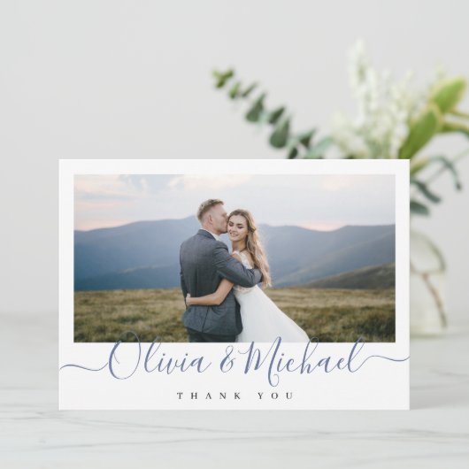 Moderne, elegante scriptfoto bedankt u (Staand voorkant)