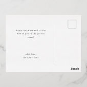 Moderne, elegante scriptfoto bedankt u folie feestdagen briefkaart (Achterkant)