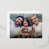 Moderne, elegante scriptfoto bedankt u folie feestdagen briefkaart (Voorkant / Achterkant)