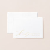 Moderne, elegante scriptfoto bedankt u folie kaarten (Voorkant met envelop)