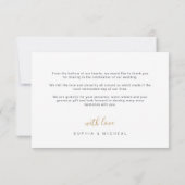 Moderne, elegante scriptfotobruiloft bedankkaart (Achterkant)