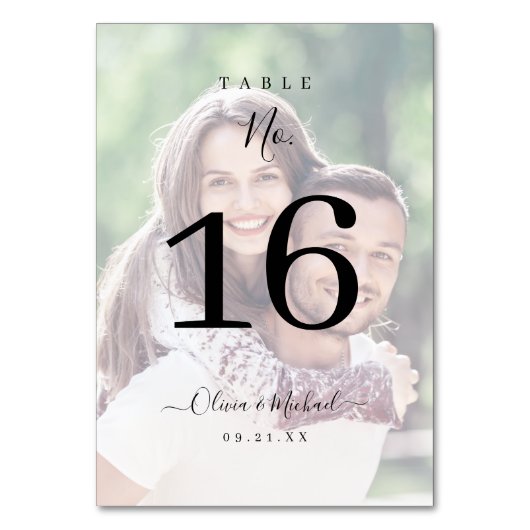 Moderne, elegante scriptfotobruiloft kaart (Voorkant)