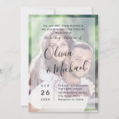 Moderne, elegante scriptfotobruiloft kaart (Voorkant)