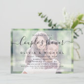 Moderne, elegante scriptfoto's douchen kaart (Staand voorkant)