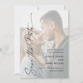 Moderne Elegante Scriptie Foto Bruiloft Save The Date (Voorkant)