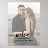 Moderne Elegante Scriptie Foto Bruiloft Welkom Poster (Voorkant)