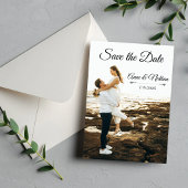 Moderne Elegante Scriptie Foto Huwelijk Save The Date