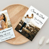 Moderne Elegante Scriptie Foto Huwelijk Save The Date