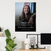 Moderne Elegante Scriptie Foto Uitvaart Welkom Bor Poster (Thuiskantoor)